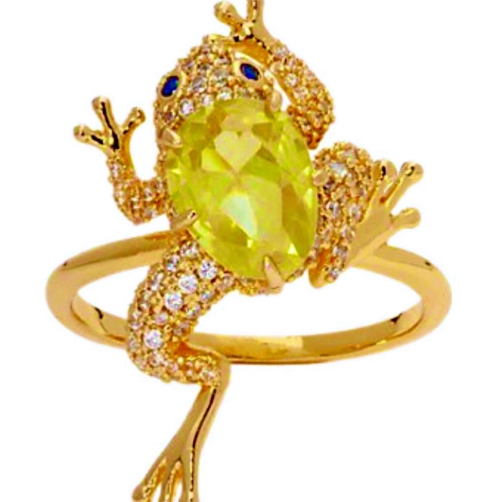 NEW Kate Spade Nature’s Walk Sparkling Frog Pave Ring Sz 6 or 7